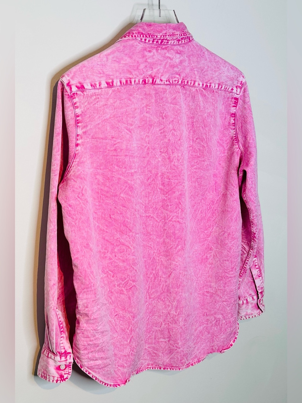 Frank & Eileen Pink Mineral Acid Wash Button Down Shirt Top - Picture 7 of 16